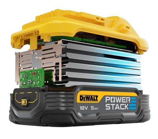 Kit 2 baterías DEWALT XR 18V Powerstack y cargador DCB1104H2 Carga
